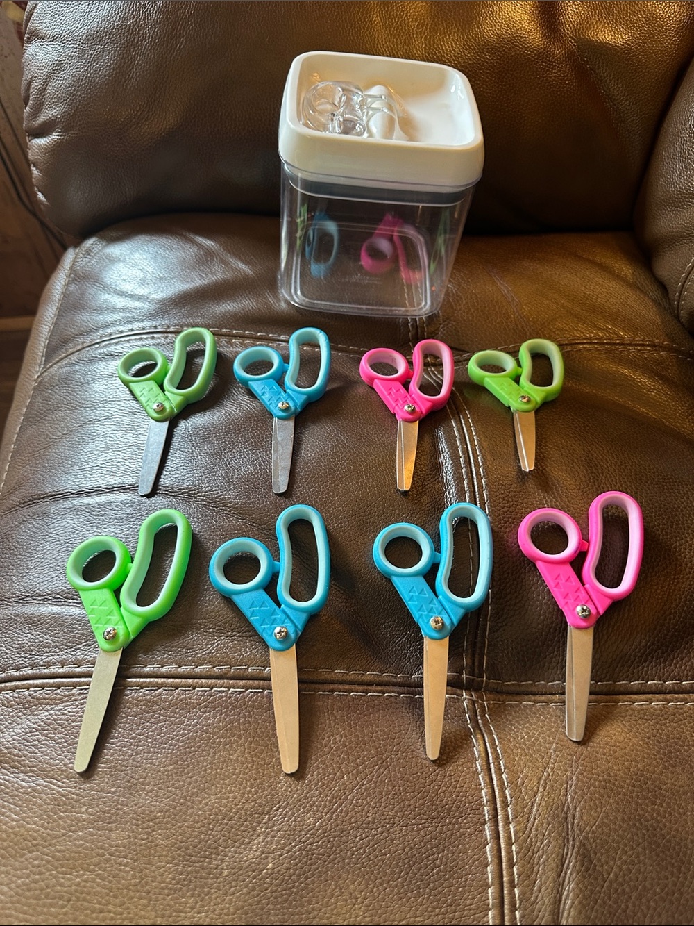Colorful Mini Safety Scissors Set — Green, Blue & Pink